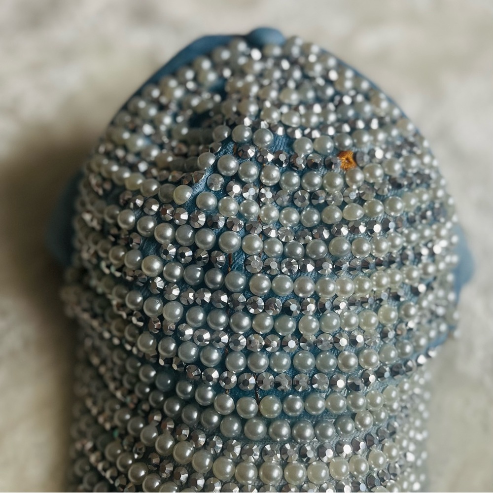 Y2K Blue Rhinestone Baseball Hat - Picture 6 of 10